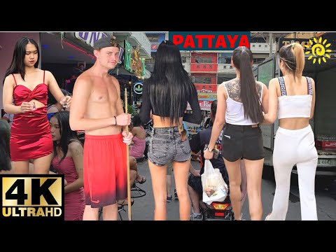 Pattaya Soi Buakhao and LK Metro Walking Tour | Bars, Girls, Street Food [4K]